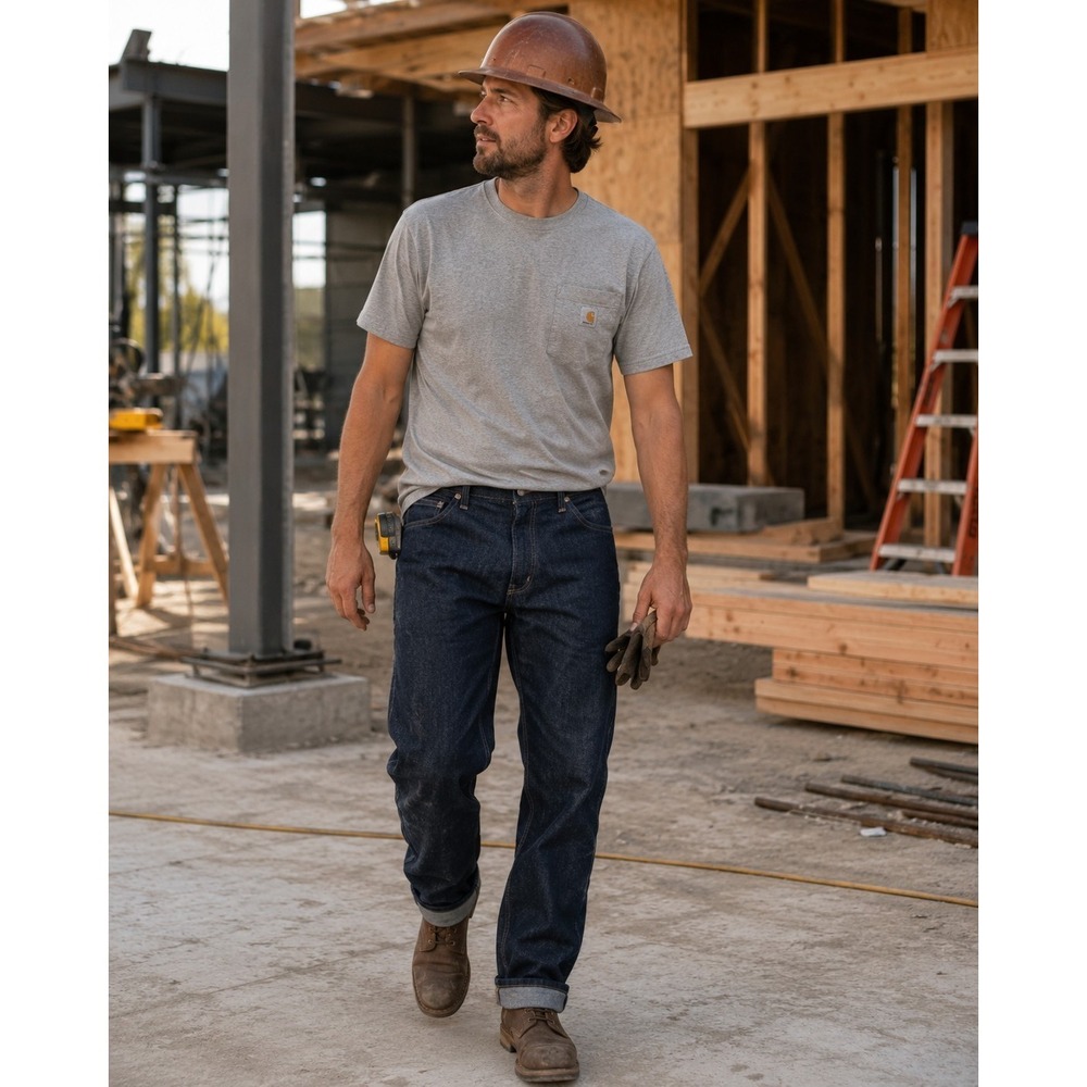 Carhartt Flame Resistant Carpenter Workwear  Darkwash Denim Jeans Cat2 Size 36